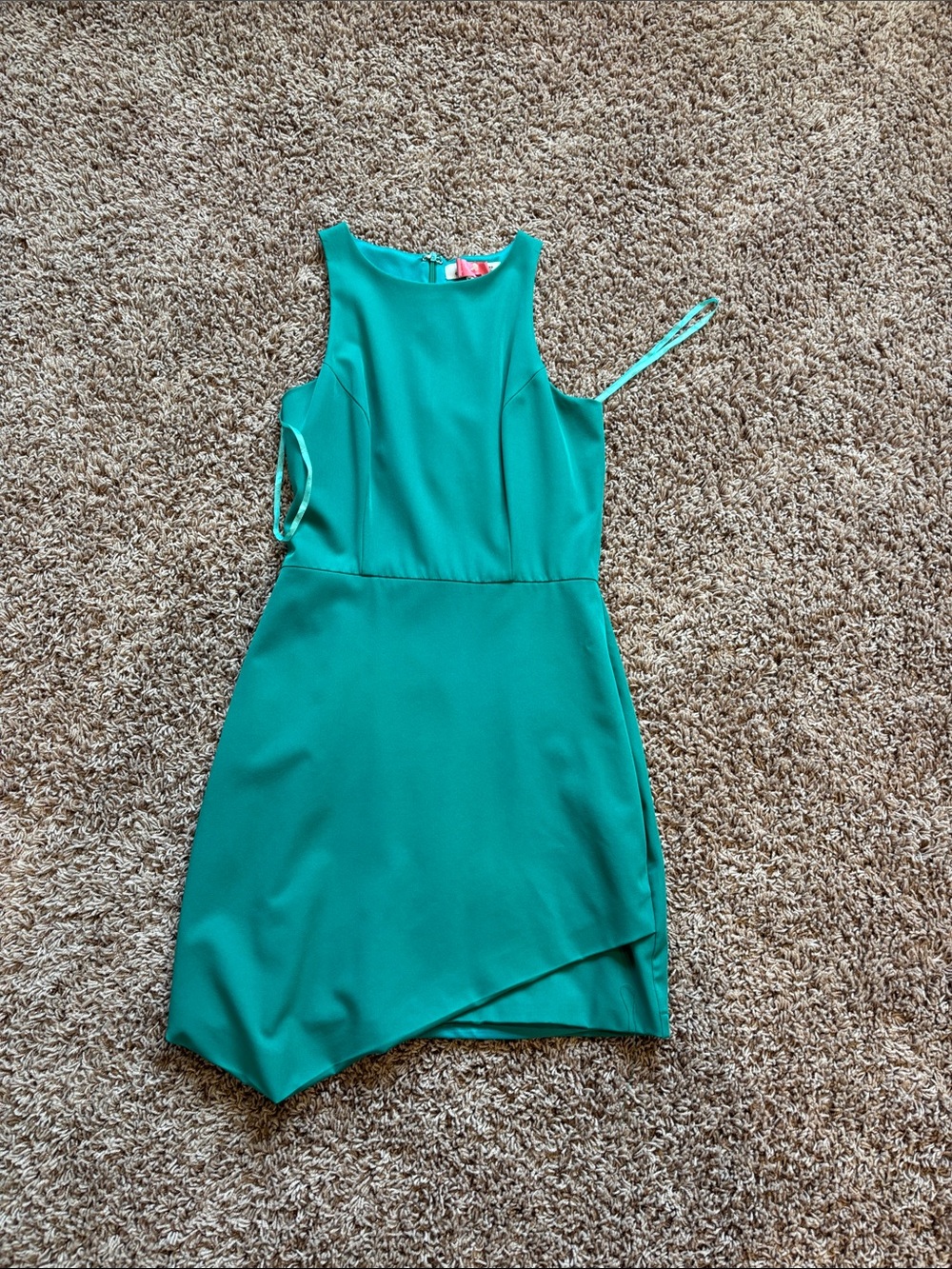 Annabelle Teal Sleeveless Asymmetric Dress